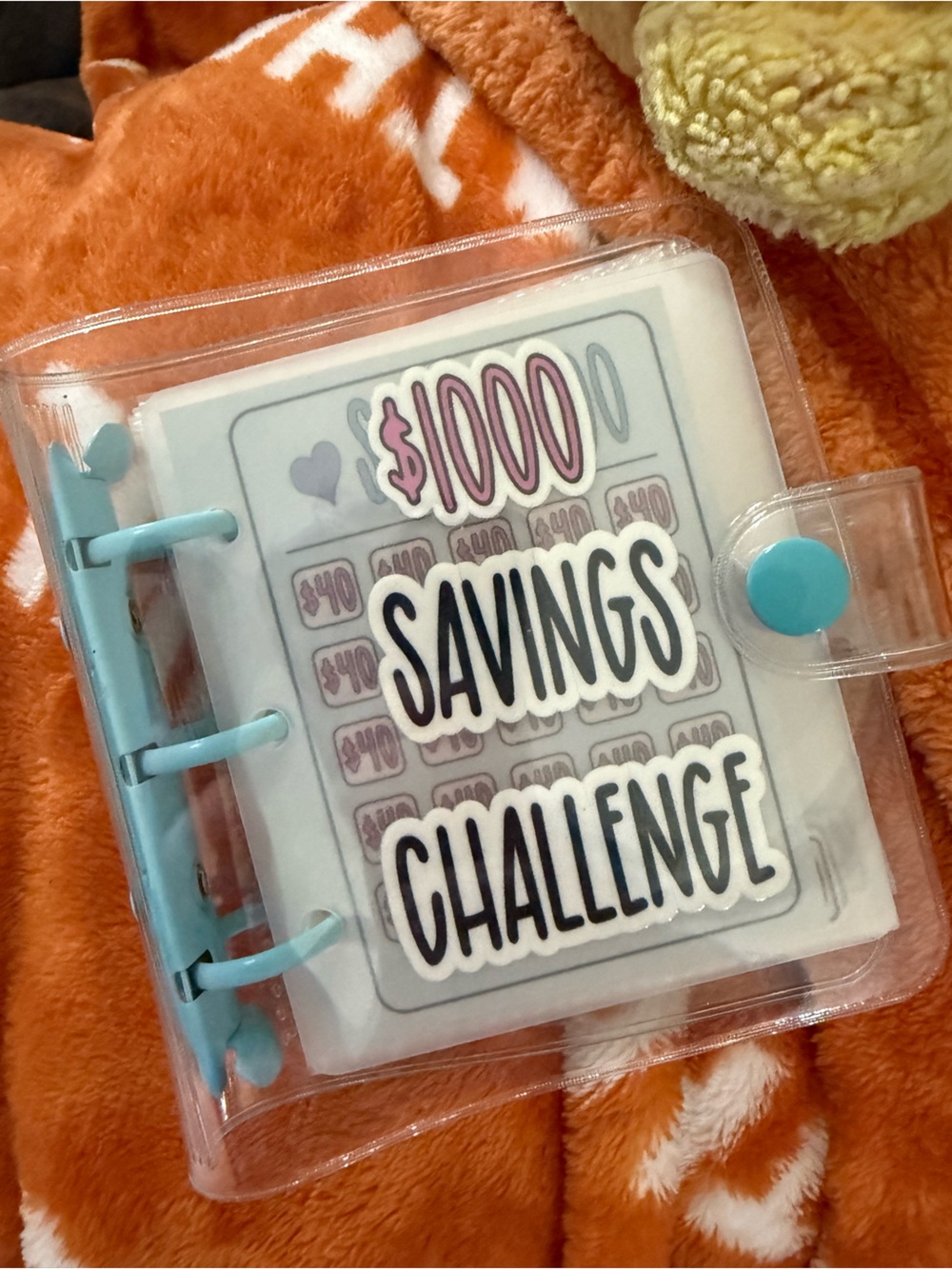 Amazon Clear Mini Savings Challenge Organizer with Blue Accents